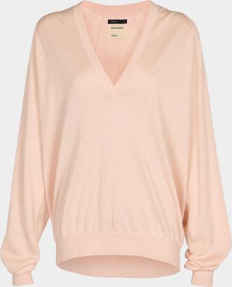 Frenckenberger Johnny Cashmere and Silk V-Neck Sweater Size: S