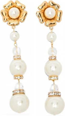 Alessandra Rich Accessoires, Dames, Geel, ONE Size, Tiered Drop Oorbellen