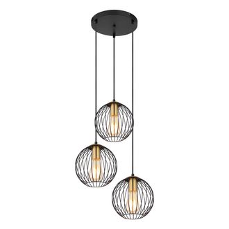 Globo Lighting L&aacute;mpara Colgante - Eusebius - Negro - Metal - &Oslash; 39cm