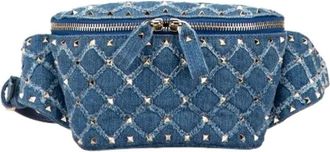Valentino Pre-owned Belt Bags, female, Blue, Size: ONE SIZE Pre-owned Denim Crossbody Bag