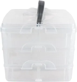 OEM Caja De Almacenamiento Con Asa Y Tapa - Caja Clasificadora Transparente Con 18 Compartimentos Para Cuentas, Joyas Y Piezas Peque&ntilde;as
