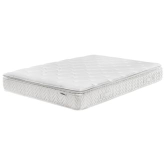 Beliani Colch&oacute;n Moderno Doble 140 X 200 Cm Con Muelles Ensacados Fibra De Bamb&uacute; 7 Zonas Firme Luxus