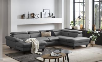 HOME AFFAIRE Wohnlandschaft »Pilot U-Form« mit Kopfteilverstellung, wahlweise mit Bettfunktion & Bettkasten