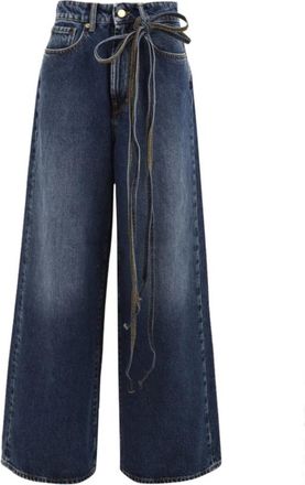 Cycle Big Low Super Wide Leg Low Waist Jeans - Dames - Loose Fit Jeans - Blauw - W29 - Katoen - Jeans