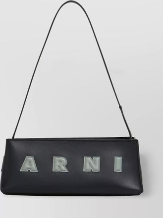 Marni rectangular leather baguette shoulder strap