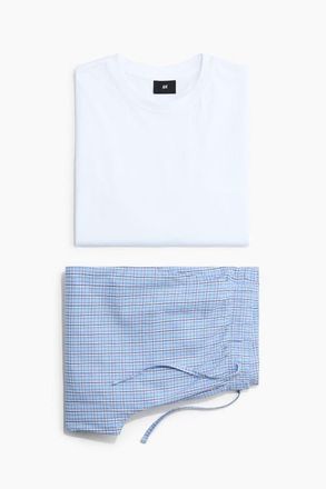 H&M Pyjama T-shirt And Bottoms Set in White at Nordstrom, Size X-Large