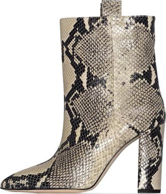 Generic Sexy Pointed Toe Banquets Ankle Boots for Womens, Block High Heel Comfortable Evening Short Booties, Fashion Snakeskin Pull on Fall Winter Shoes,Snake