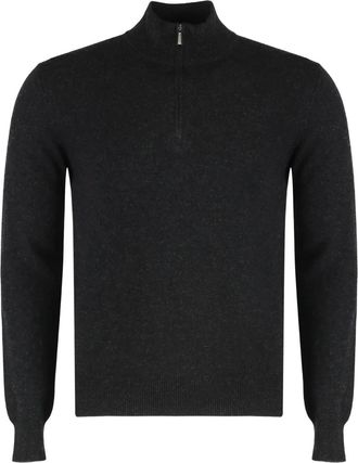 Moorer Maglione Atlante con mezza zip - Grigio