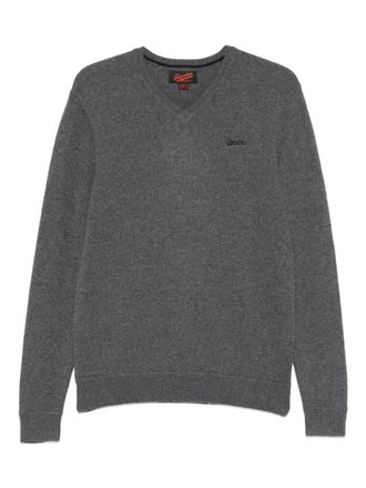 Superdry v-neck sweater - men - Cotton - M - Grey