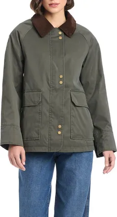 Sanctuary Waxed Barn Jacket in Olive at Nordstrom, Size Medium