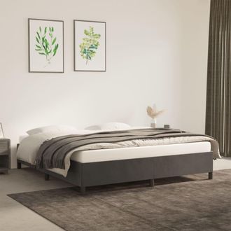 vidaXL Vidaxl - Estructura De Cama Sin Colch&oacute;n Terciopelo Gris Oscuro 160x200cm