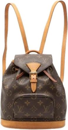 Louis Vuitton Pre-owned Montsouris MM - Dames - Vintage Rugzakken - Bruin - ONE Size - Vintage