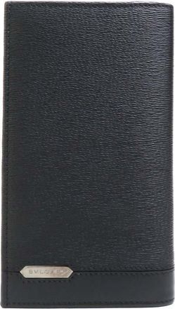 Bulgari Black Leather Long Bill Wallet (Bi-Fold) (Pre-Owned)