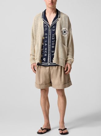 Balmain Mens Belted gathered waist shorts