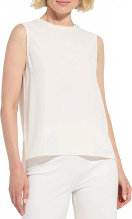 Lyss&eacute; Kavita Crew Neck Contrast Stitching Shell Top In Chalk