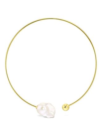 Obsidian Choker met pareldetail - Goud