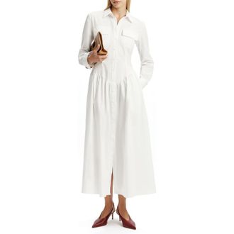 Bardot Agatha Fitted Long Sleeve Shirtdress in Orchid White at Nordstrom Rack, Size 12