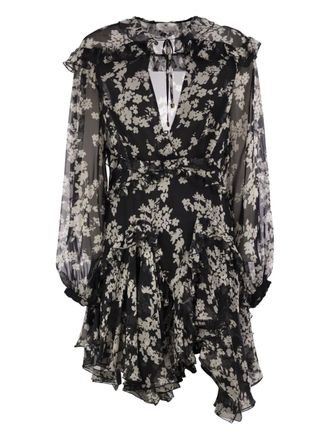 Elisabetta Franchi floral mini dress - Black