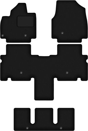 OEM Alfombrillas De Terciopelo Negro Para Coche: Kia Ev9 Crossover De 7 Plazas (2023-)