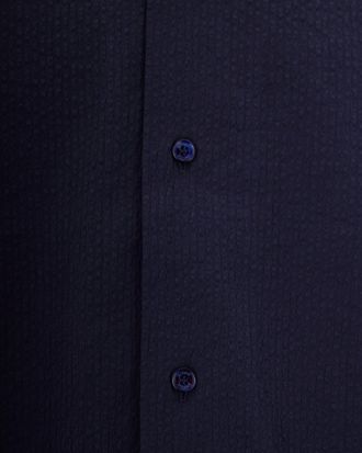 Maison Kitsun&eacute; Seersucker Shirt - Navy