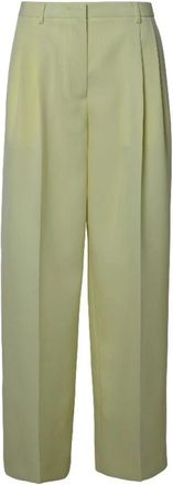 Jil Sander Wide Broeken - Dames - Wijde Broeken - Groen - S - Broeken