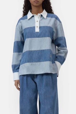 Closed Rugby Shirt In Light Blue