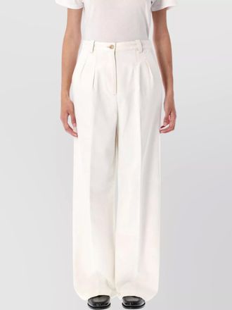 A.P.C. denim high-rise pleated wide-leg trousers