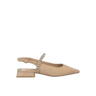Alma En Pena Alma EN Pena, Schoenen, Dames, Beige, 39 EU, Leer, Platte Slingback Schoen met Kristallen