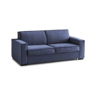 Talamo Italia Talamo Italia - Sof&aacute; Fijo Carol, Sof&aacute; De 2 Plazas, 100% Made In Italy, Sof&aacute; De Sal&oacute;n En Tela, Con Reposabrazos Delgados, Cm 160x95h90, Azul, Con Embal