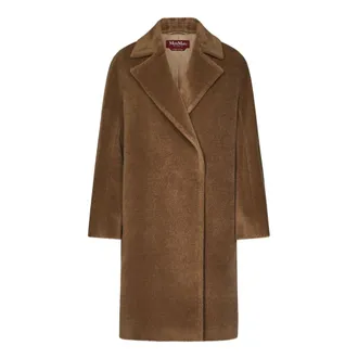 Max Mara Double-Breasted Coats, female, Brown, Size: S Brown Double-Breasted Coat Aw24