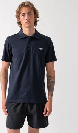 Emporio Armani Mens Emporio Armani Mens Beach Polo with Eagle Logo - Armani Blue - Black - Size: 40