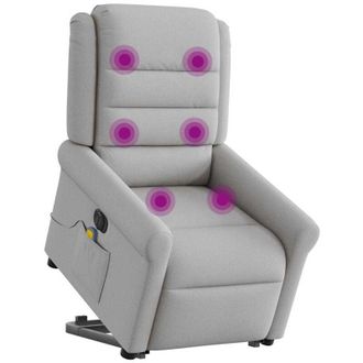 vidaXL Vidaxl - Sill&oacute;n De Masaje El&eacute;ctrico Reclinable Elevable Tela Gris Nube