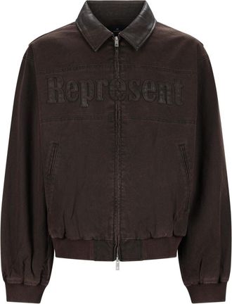 Represent Trucker Brown Rich Wavy Bomber Jacket