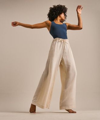 BAM Breathable Cotton Gauze Wide Leg Yoga Pants - X-Large