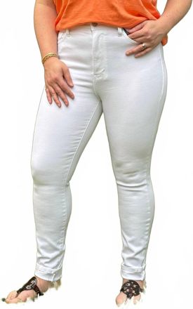 Judy Blue Blank Check Skinny Jeans In White