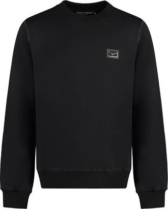 Dolce & Gabbana Sweatshirt met ronde hals - Heren - Sweatshirts - Zwart - S - Katoen - Hoodies & sweatvesten