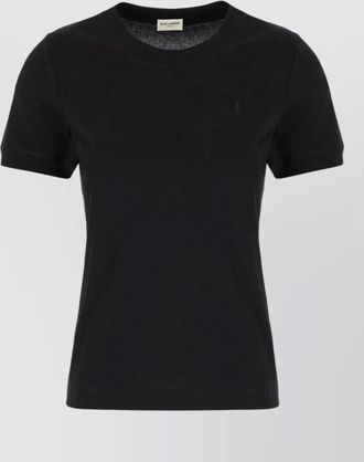Saint Laurent ribbed cotton jersey cassandre t-shirt