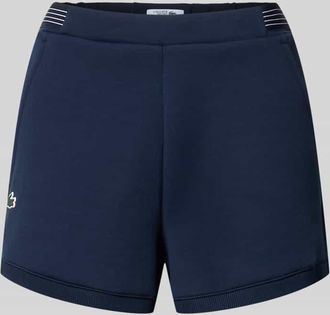 Lacoste Sport Regular Fit Sweatshorts mit Logo-Applikation in Dunkelblau, Gr&ouml;&szlig;e 34