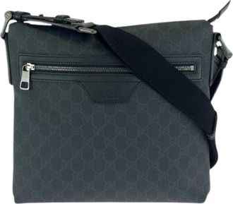 Gucci Pre-owned GG Supreme Canvas Leather Schoudertas - Heren - Vintage Schoudertas - Zwart - ONE Size - Leer - Vintage
