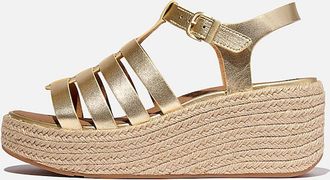 FitFlop Womens FitFlop PlatFForms Womens Espadrille Wedge Fisherman Sandals - Platino 675 - Tan - Size: 7