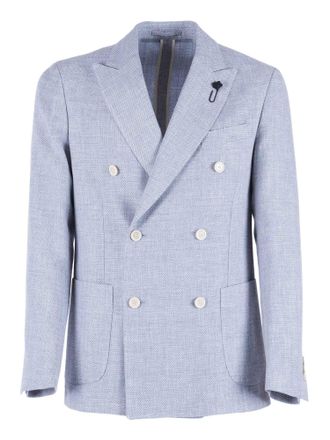 Lardini Double Breasted Peak Lapel Blazer