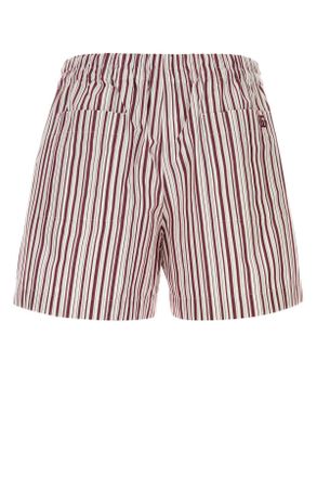 Gucci Mens Embroidered Cotton Bermuda Shorts Whiterossoancoram Exterior
