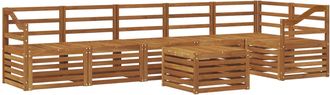 vidaXL Conjunto De Sof&aacute;s De Exterior 7 Uds. Natural Poli&eacute;ster Vidaxl