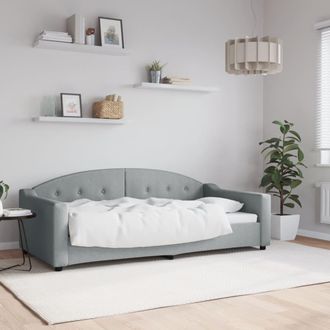 vidaXL Sof&aacute; Cama Sin Colch&oacute;n Tela Gris Claro 90x190 Cm Vidaxl
