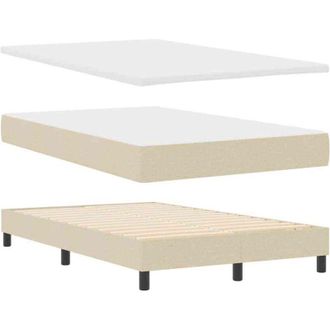 vidaXL Cama Tipo Box Spring Con Colch&oacute;n Crema 120 X 200 Cm Vidaxl