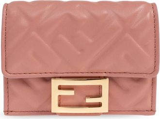 Fendi Baguette Micro Trifold - Dames - Portefeuilles - Roze - ONE Size - Leer - Accessoires