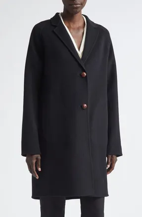 Lafayette 148 New York Wool & Cashmere Car Coat in Black at Nordstrom, Size X-Large
