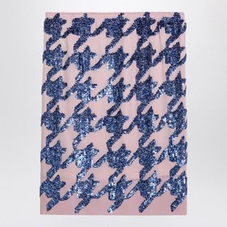 Dries Van Noten Roze Zijde Pailletten Rok