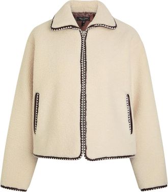 Rag & Bone Rag & Bone Mai Whipstitch-trimmed Fleece Jacket - Ivory - S (UK8-10 / S)