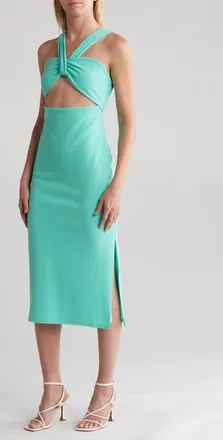 Rachel Roy Doina Cutout Detail Sheath Midi Dress in Cockatoo at Nordstrom, Size X-Small